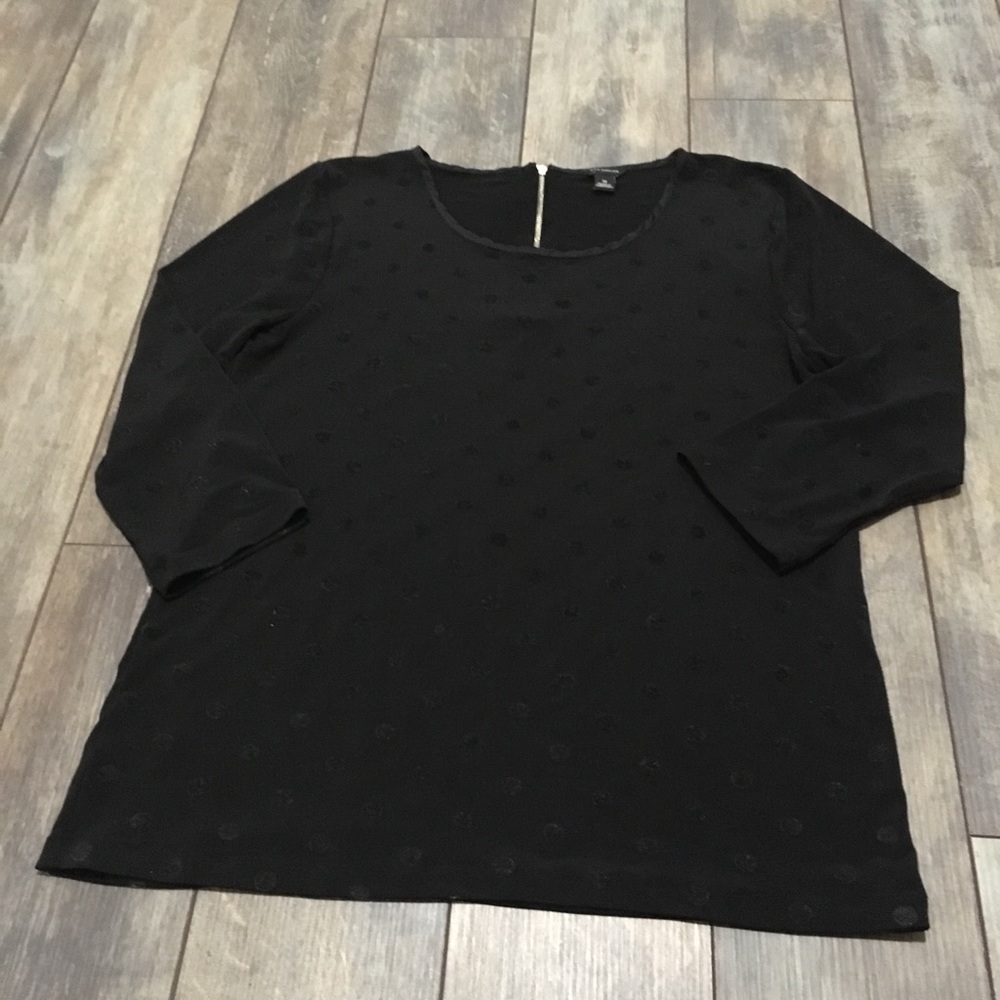Ann Taylor black polka dot blouse size medium